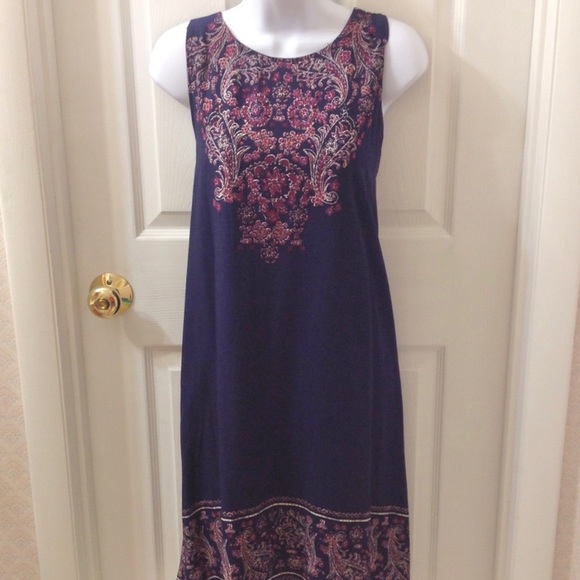 Xhilaration Navy Placed Print Shift Dress - XL - Picture 4 of 8
